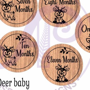 Intra απο ξύλο plywood 3mm-4mm πάχος Baby Monthly Milestone Discs Deer Δίασταση 30x20 cm INTRAFABR-116045954 - Image 3