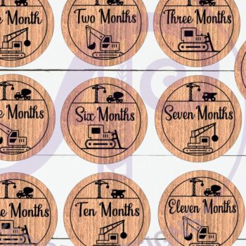 Intra απο ξύλο plywood 3mm-4mm πάχος Baby Monthly Milestone Discs Digger Δίασταση 30x20 cm INTRAFABR-116238812 - Image 1