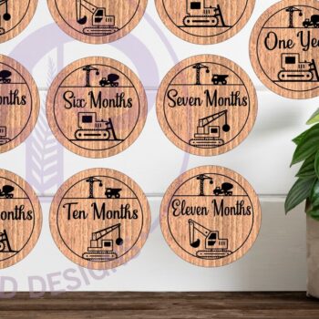 Intra απο ξύλο plywood 3mm-4mm πάχος Baby Monthly Milestone Discs Digger Δίασταση 30x20 cm INTRAFABR-116238812 - Image 2