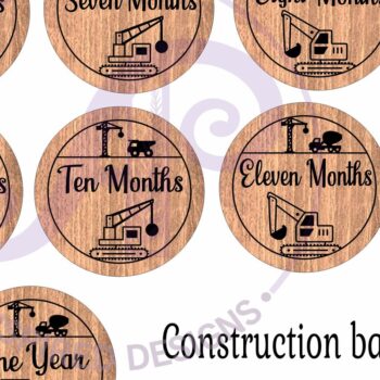 Intra απο ξύλο plywood 3mm-4mm πάχος Baby Monthly Milestone Discs Digger Δίασταση 30x20 cm INTRAFABR-116238812 - Image 4