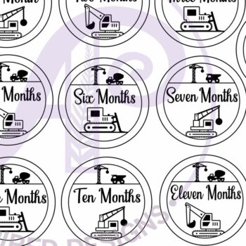 Intra απο ξύλο plywood 3mm-4mm πάχος Baby Monthly Milestone Discs Digger Δίασταση 30x20 cm INTRAFABR-116238812 - Image 5