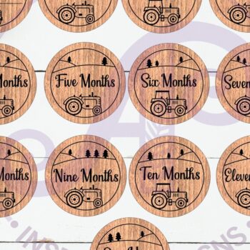 Intra απο ξύλο plywood 3mm-4mm πάχος Baby Monthly Milestone Discs Farm Δίασταση 30x20 cm INTRAFABR-115853296 - Image 1