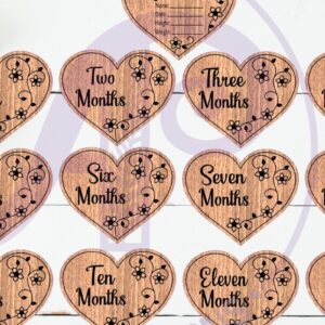 Intra απο ξύλο plywood 3mm-4mm πάχος Baby Monthly Milestone Discs Hearts Δίασταση 15x15 cm INTRAFABR-113878120