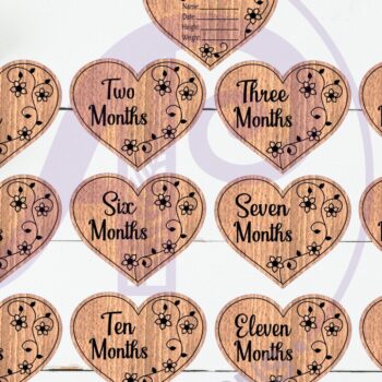 Intra απο ξύλο plywood 3mm-4mm πάχος Baby Monthly Milestone Discs Hearts Δίασταση 15x15 cm INTRAFABR-113878120 - Image 1