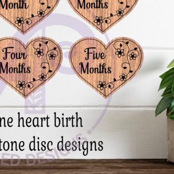 Intra απο ξύλο plywood 3mm-4mm πάχος Baby Monthly Milestone Discs Hearts Δίασταση 15x15 cm INTRAFABR-113878120 - Image 2