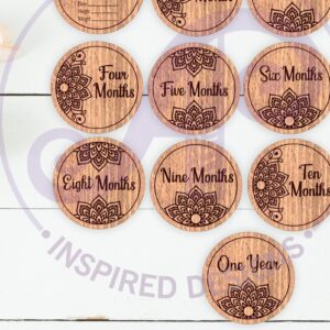 Intra απο ξύλο plywood 3mm-4mm πάχος Baby Monthly Milestone Discs Mandala Δίασταση 30x30 cm INTRAFABR-123795178