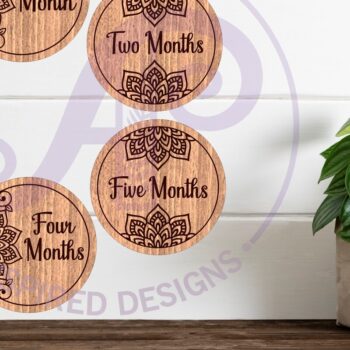 Intra απο ξύλο plywood 3mm-4mm πάχος Baby Monthly Milestone Discs Mandala Δίασταση 30x30 cm INTRAFABR-123795178 - Image 2