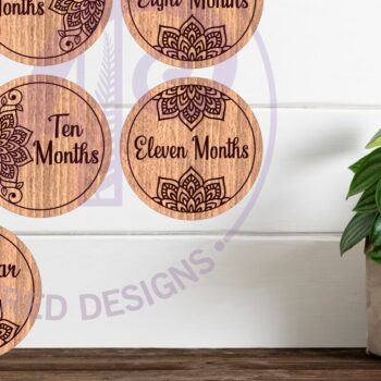 Intra απο ξύλο plywood 3mm-4mm πάχος Baby Monthly Milestone Discs Mandala Δίασταση 30x30 cm INTRAFABR-123795178 - Image 3
