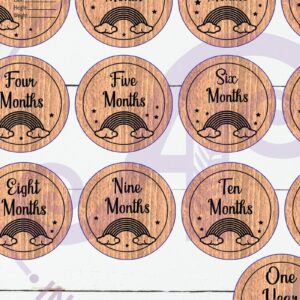 Intra απο ξύλο plywood 3mm-4mm πάχος Baby Monthly Milestone Discs Rainbow Δίασταση 30x20 cm INTRAFABR-109903193