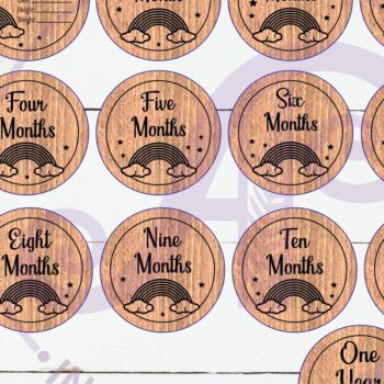 Intra απο ξύλο plywood 3mm-4mm πάχος Baby Monthly Milestone Discs Rainbow Δίασταση 30x20 cm INTRAFABR-109903193 - Image 1