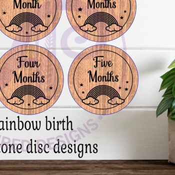 Intra απο ξύλο plywood 3mm-4mm πάχος Baby Monthly Milestone Discs Rainbow Δίασταση 30x20 cm INTRAFABR-109903193 - Image 2