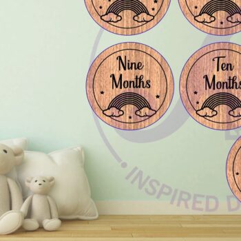 Intra απο ξύλο plywood 3mm-4mm πάχος Baby Monthly Milestone Discs Rainbow Δίασταση 30x20 cm INTRAFABR-109903193 - Image 3