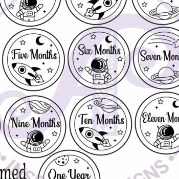 Intra απο ξύλο plywood 3mm-4mm πάχος Baby Monthly Milestone Discs Space Δίασταση 30x20 cm INTRAFABR-123064370 - Image 4