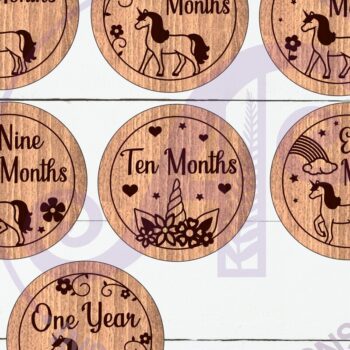 Intra απο ξύλο plywood 3mm-4mm πάχος Baby Monthly Milestone Discs Unicorn Δίασταση 30x20 cm INTRAFABR-119749131 - Image 3
