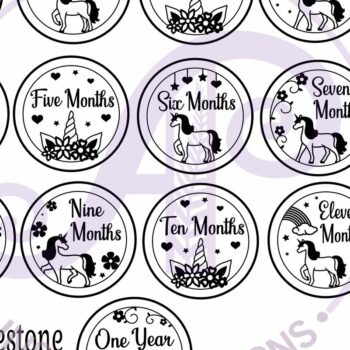 Intra απο ξύλο plywood 3mm-4mm πάχος Baby Monthly Milestone Discs Unicorn Δίασταση 30x20 cm INTRAFABR-119749131 - Image 4