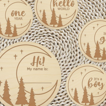 Intra απο ξύλο plywood 3mm-4mm πάχος Baby Monthly Milestone Δίασταση 15x15 cm INTRAFABR-112457231 - Image 1