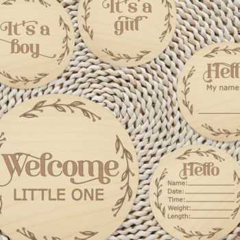 Intra απο ξύλο plywood 3mm-4mm πάχος Baby Monthly Milestones , Baby Δίασταση 15x15 cm INTRAFABR-112458354 - Image 1