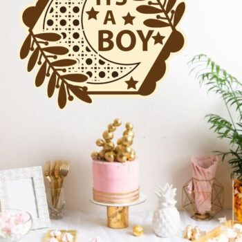 Intra απο ξύλο plywood 3mm-4mm πάχος Baby Moon & Star Monthly Milestone Cards Δίασταση 15x15 cm INTRAFABR-69501224 - Image 2