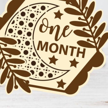 Intra απο ξύλο plywood 3mm-4mm πάχος Baby Moon & Star Monthly Milestone Cards Δίασταση 15x15 cm INTRAFABR-69501224 - Image 3