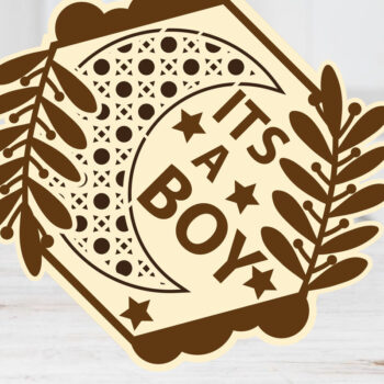 Intra απο ξύλο plywood 3mm-4mm πάχος Baby Moon & Star Monthly Milestone Cards Δίασταση 15x15 cm INTRAFABR-69501224 - Image 4