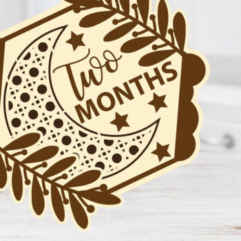 Intra απο ξύλο plywood 3mm-4mm πάχος Baby Moon & Star Monthly Milestone Cards Δίασταση 15x15 cm INTRAFABR-69501224 - Image 5