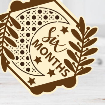 Intra απο ξύλο plywood 3mm-4mm πάχος Baby Moon & Star Monthly Milestone Cards Δίασταση 15x15 cm INTRAFABR-69501224 - Image 6