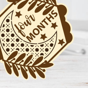 Intra απο ξύλο plywood 3mm-4mm πάχος Baby Moon & Star Monthly Milestone Cards Δίασταση 15x15 cm INTRAFABR-69501224 - Image 10