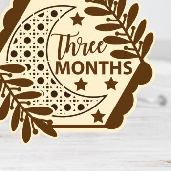 Intra απο ξύλο plywood 3mm-4mm πάχος Baby Moon & Star Monthly Milestone Cards Δίασταση 15x15 cm INTRAFABR-69501224 - Image 9