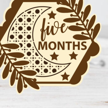 Intra απο ξύλο plywood 3mm-4mm πάχος Baby Moon & Star Monthly Milestone Cards Δίασταση 15x15 cm INTRAFABR-69501224 - Image 11