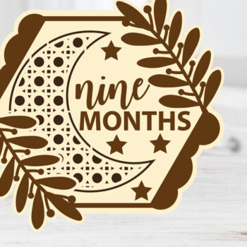 Intra απο ξύλο plywood 3mm-4mm πάχος Baby Moon & Star Monthly Milestone Cards Δίασταση 15x15 cm INTRAFABR-69501224 - Image 14