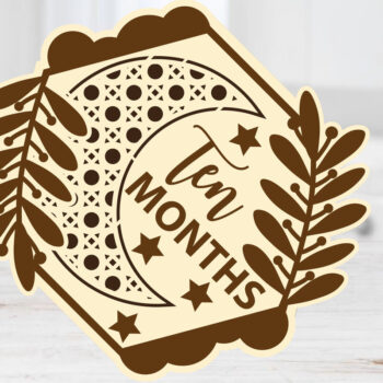 Intra απο ξύλο plywood 3mm-4mm πάχος Baby Moon & Star Monthly Milestone Cards Δίασταση 15x15 cm INTRAFABR-69501224 - Image 15