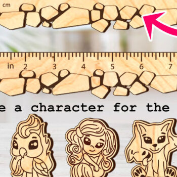 Intra απο ξύλο plywood 3mm-4mm πάχος Μολυβοθήκη Baby Mythical Creatures Δίασταση 30x20 cm INTRAFABR-70970040 - Image 2