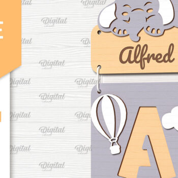 Intra απο ξύλο plywood 3mm-4mm πάχος κοπής με λέιζερ με τα του μωρού Δίασταση 30x20 cm INTRAFABR-90960797 - Image 3