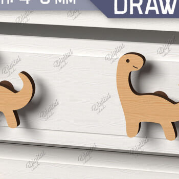 Intra απο ξύλο plywood 3mm-4mm πάχος Πόμολα συρταριών παιδικού σταθμού. Dino Δίασταση 30x20 cm INTRAFABR-86302485 - Image 1