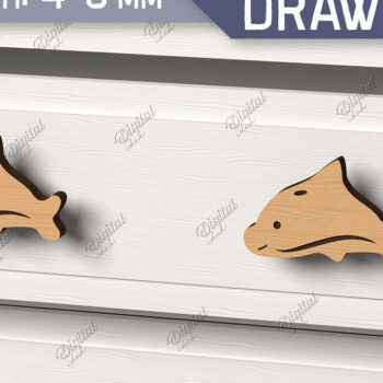 Intra απο ξύλο plywood 3mm-4mm πάχος Πόμολα συρταριών παιδικού σταθμού. Dolphin Δίασταση 30x20 cm INTRAFABR-86302429 - Image 1