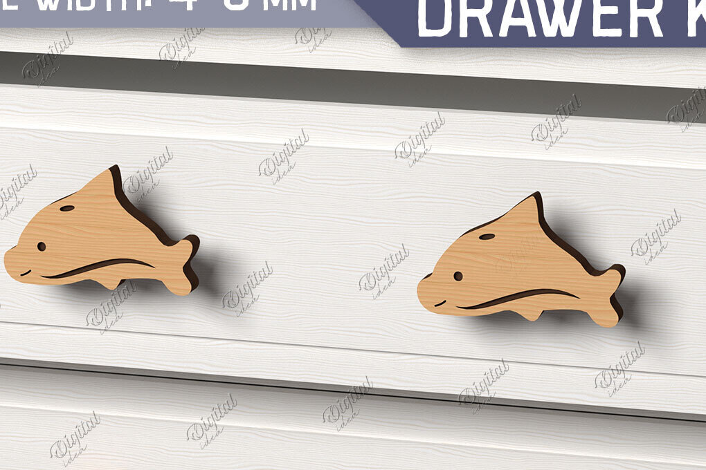 Intra απο ξύλο plywood 3mm-4mm πάχος Πόμολα συρταριών παιδικού σταθμού. Dolphin Δίασταση 30x20 cm INTRAFABR-86302429 - Image 1