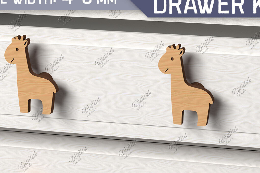 Intra απο ξύλο plywood 3mm-4mm πάχος Πόμολα συρταριών παιδικού σταθμού. Καμηλοπάρδαλη Δίασταση 30x20 cm INTRAFABR-86301608
