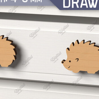 Intra απο ξύλο plywood 3mm-4mm πάχος Πόμολα συρταριών παιδικού σταθμού. Σκαντζόχοιρος Δίασταση 30x20 cm INTRAFABR-86301981 - Image 1