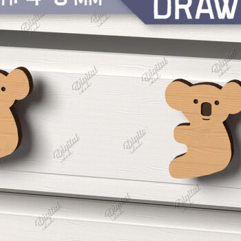Intra απο ξύλο plywood 3mm-4mm πάχος Πόμολα συρταριών παιδικού σταθμού. Koala Δίασταση 30x20 cm INTRAFABR-86302529 - Image 1