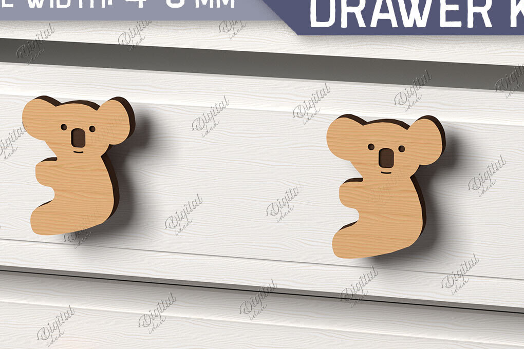 Intra απο ξύλο plywood 3mm-4mm πάχος Πόμολα συρταριών παιδικού σταθμού. Koala Δίασταση 30x20 cm INTRAFABR-86302529