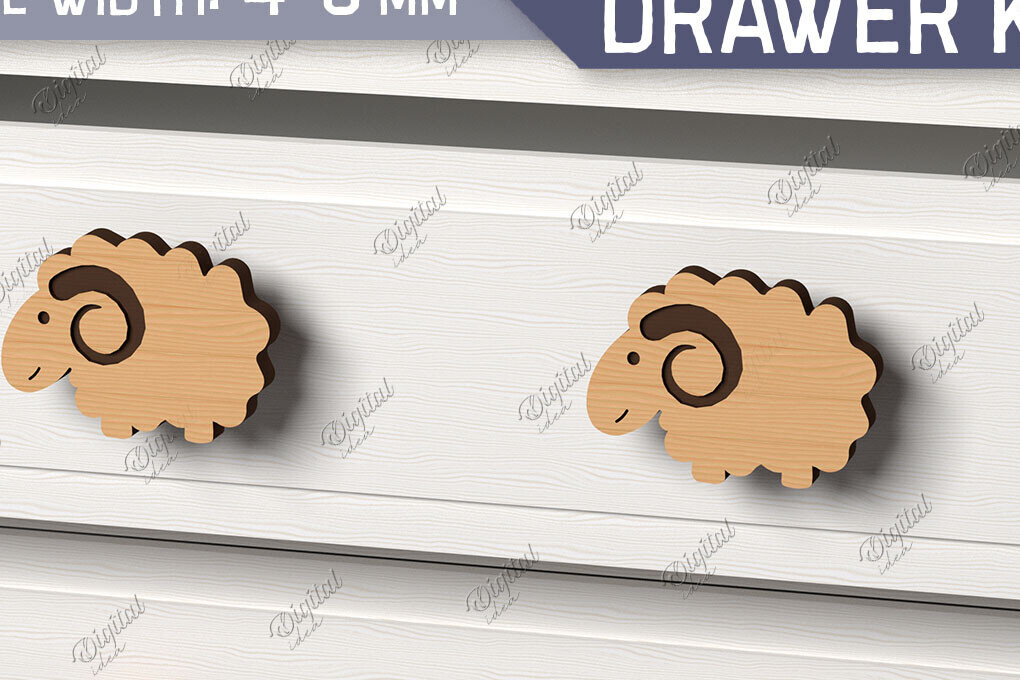 Intra απο ξύλο plywood 3mm-4mm πάχος Πόμολα συρταριών παιδικού σταθμού. Πρόβατα Δίασταση 30x20 cm INTRAFABR-86302038