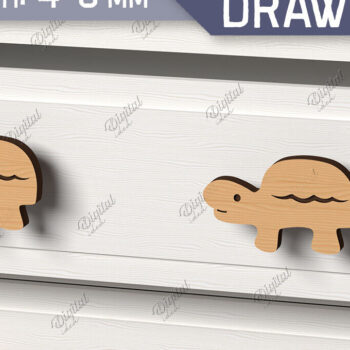 Intra απο ξύλο plywood 3mm-4mm πάχος Πόμολα συρταριών παιδικού σταθμού. Χελώνα Δίασταση 30x20 cm INTRAFABR-86302720 - Image 1