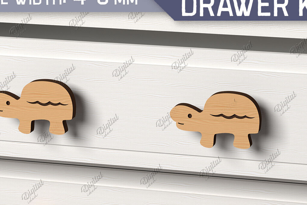 Intra απο ξύλο plywood 3mm-4mm πάχος Πόμολα συρταριών παιδικού σταθμού. Χελώνα Δίασταση 30x20 cm INTRAFABR-86302720