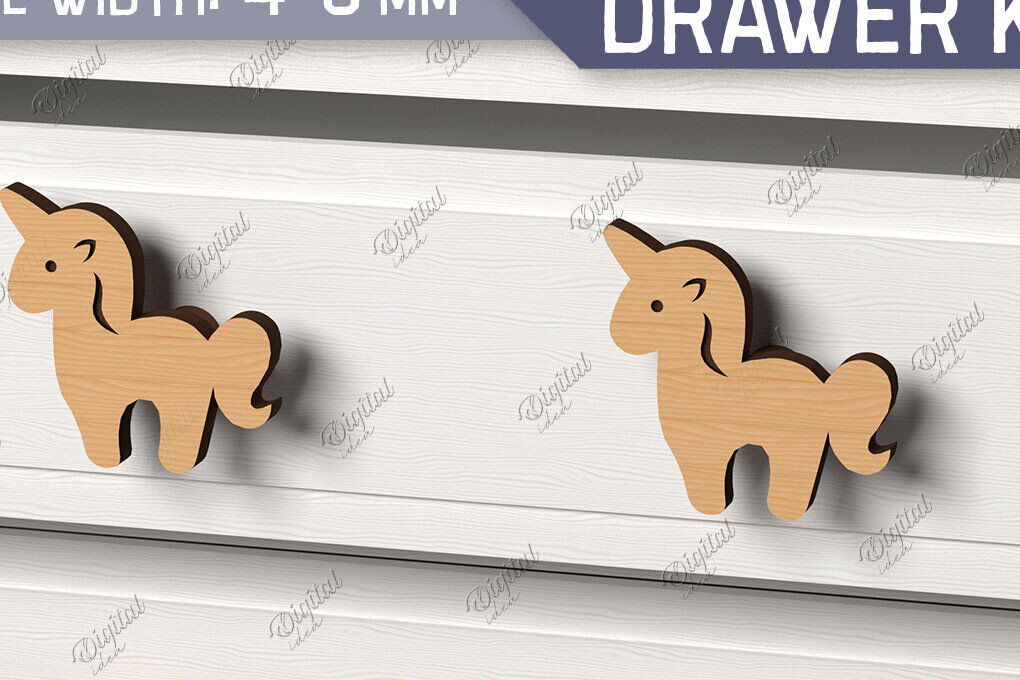 Intra απο ξύλο plywood 3mm-4mm πάχος Πόμολα συρταριών παιδικού σταθμού. Unicorn Δίασταση 30x20 cm INTRAFABR-86302372