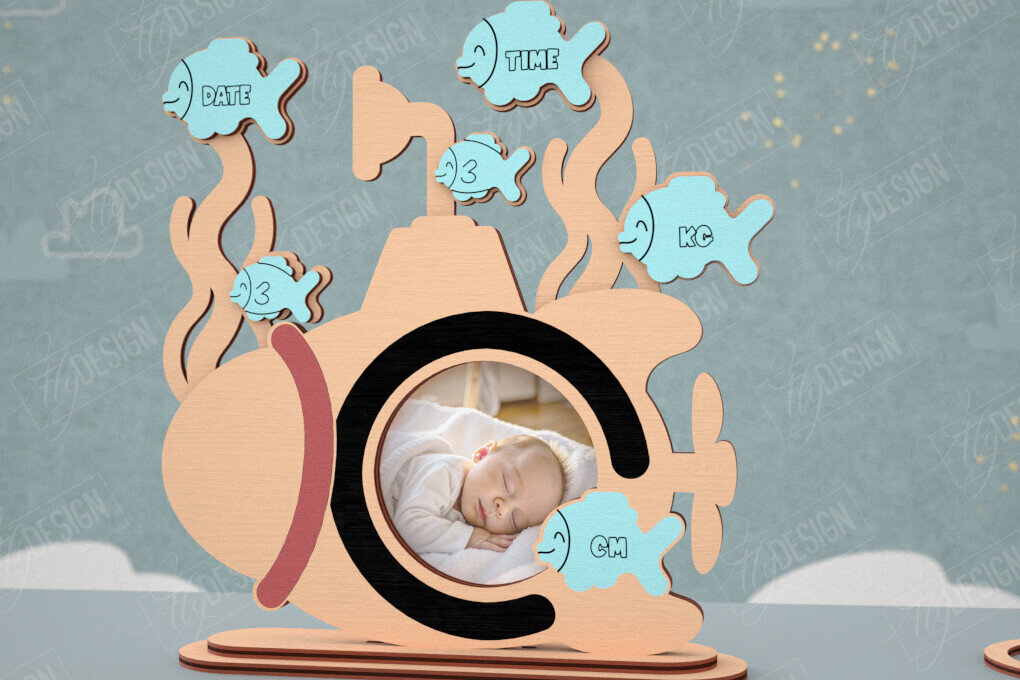 Intra απο ξύλο plywood 3mm-4mm πάχος Κορνίζα μωρού | Νεογέννητος | Διακόσμηση σπιτιού Δίασταση 20x30 cm INTRAFABR-115433458