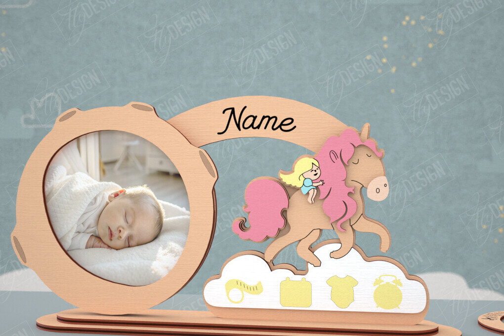 Intra απο ξύλο plywood 3mm-4mm πάχος Κορνίζα μωρού | Νεογέννητος | Διακόσμηση σπιτιού Δίασταση 20x30 cm INTRAFABR-115433469