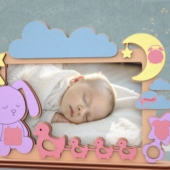 Intra απο ξύλο plywood 3mm-4mm πάχος Κορνίζα μωρού | Νεογέννητος | Διακόσμηση σπιτιού Δίασταση 20x30 cm INTRAFABR-115433478 - Image 1