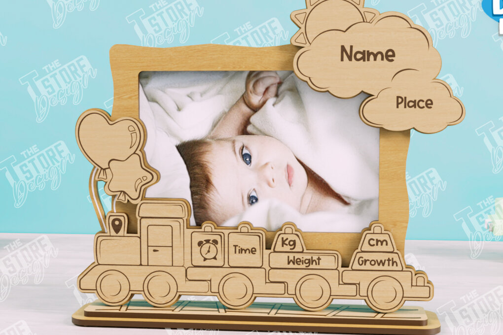 Intra απο ξύλο plywood 3mm-4mm πάχος Κορνίζα μωρού | Κορνίζα New Born Δίασταση 20x30 cm INTRAFABR-104832343 - Image 1