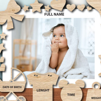 Intra απο ξύλο plywood 3mm-4mm πάχος Κορνίζα μωρού Δίασταση 20x30 cm INTRAFABR-66255944 - Image 1