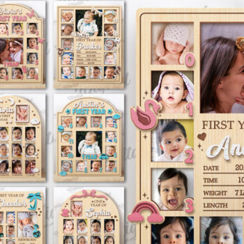 Intra απο ξύλο plywood 3mm-4mm πάχος Κορνίζες μωρών κοπής με λέιζερ Δίασταση 20x30 cm INTRAFABR-116269191 - Image 1